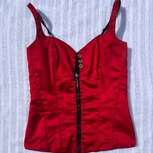 M 36 bust VTG Shirley of Hollywood Reversible Red & Black Corset Top